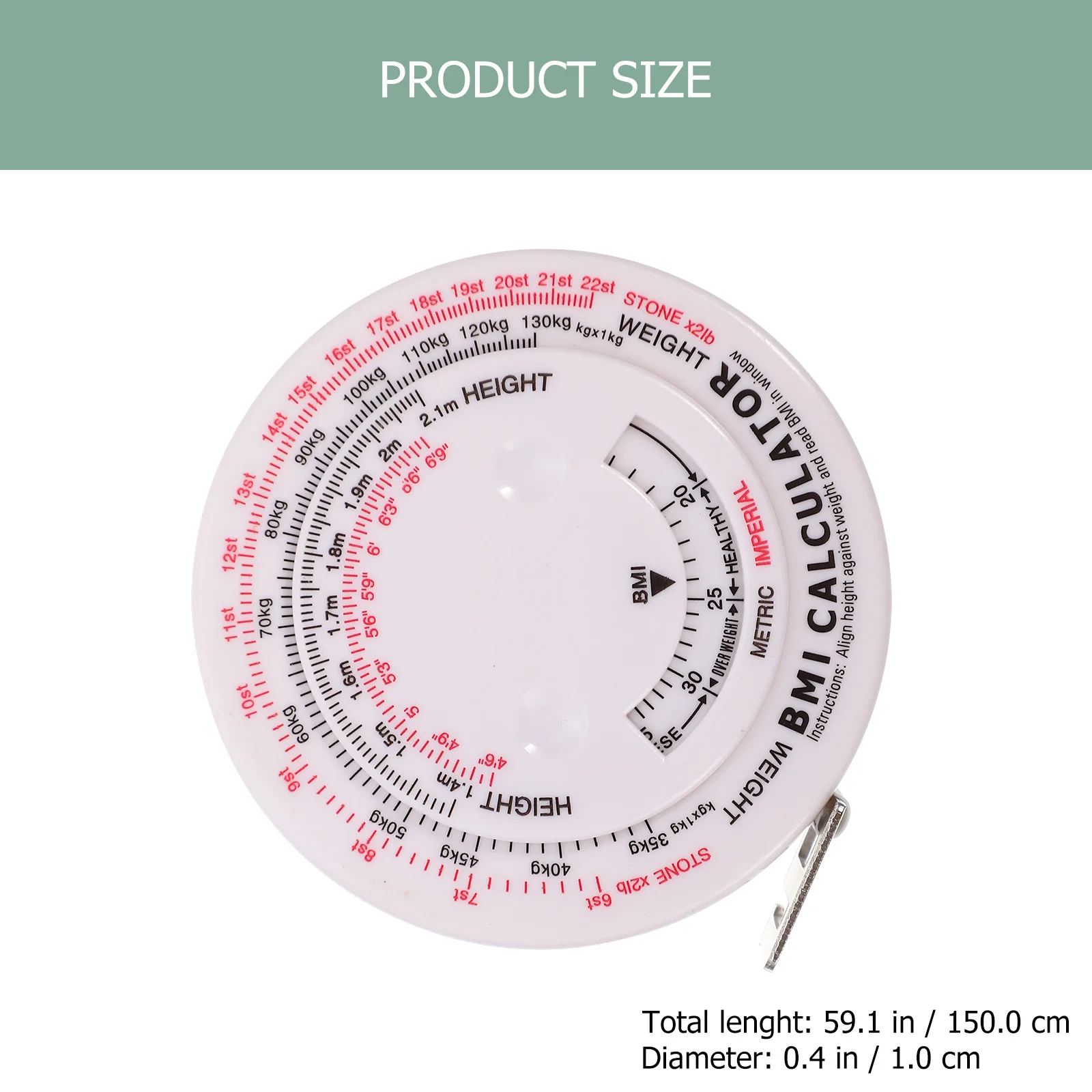 شريط قياس متعدد الأغراض آلة حاسبة Bmi مقياس مزدوج سم/بوصة أداة قياس الجسم قابلة للسحب لتخفيف الوزن محمولة صغيرة