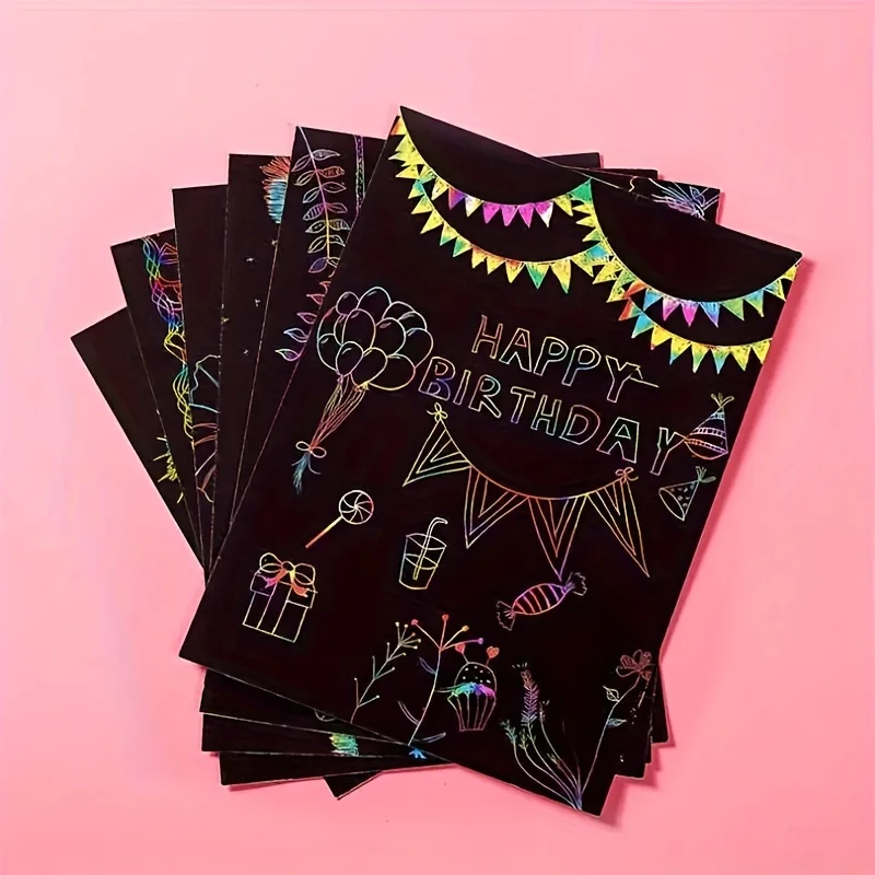 10 Blatt/Buch, buntes magisches Kratzset für Kinder, Kunst, Schaben, Malen, Spielzeug, DIY, Graffiti-Buch, Kinder, Lernspielzeug