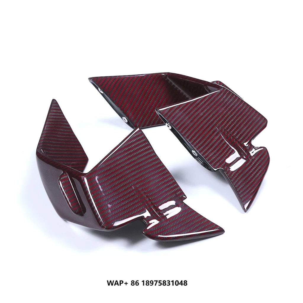 

AKOSO 100% 3K Red Carbon Fiber Side Panels Fixed Wings Fairing Motorcycle Winglets for S1000RR 2023 2024
