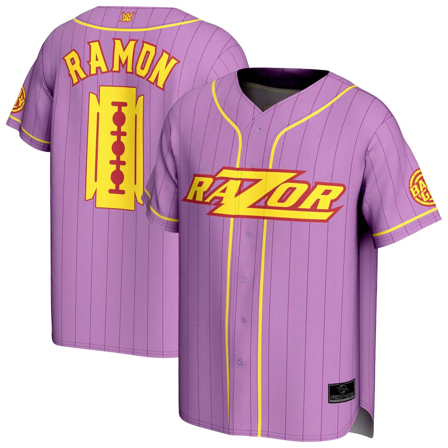 Men's Purple Razor Ramon Baseball Jersey Simple And Stylish Design Loose And Breathable Suitable For Outdoor Sports And Fitness