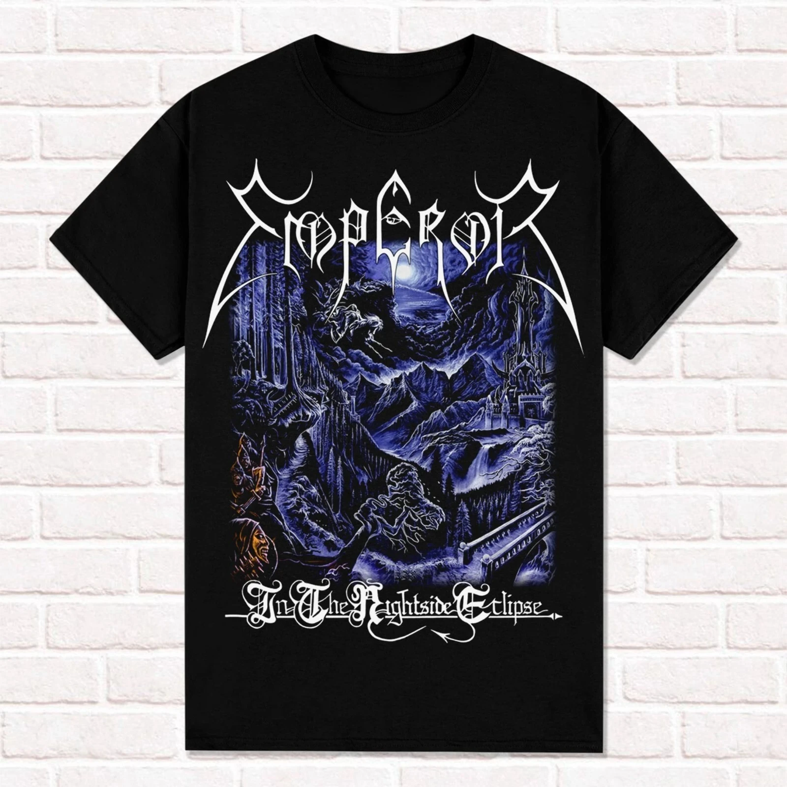 

Emperor T-Shirt in The Nightside Eclipse 1994 Norwegian Symphonic Black Metal Madam Cotton Short Sleeve High Street