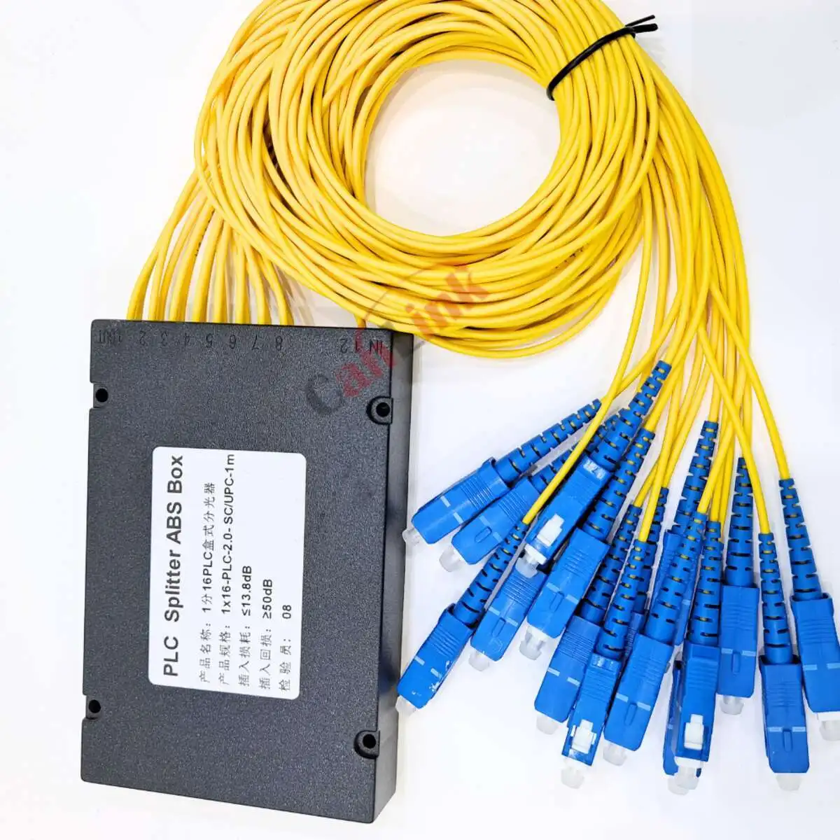 Fiber Optische SC UPC 1X16 SM 2.0MM PLC Cassette Splitter 1*16 SC-APC 1M Planar Lightwave Splitter-Box FTTH