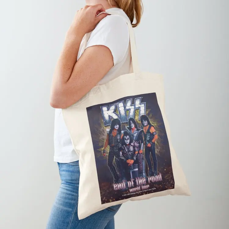 

KISS Band-End of the Road World Tour Tote Bag women bag custom fabric bag shopping cart bags shopper women