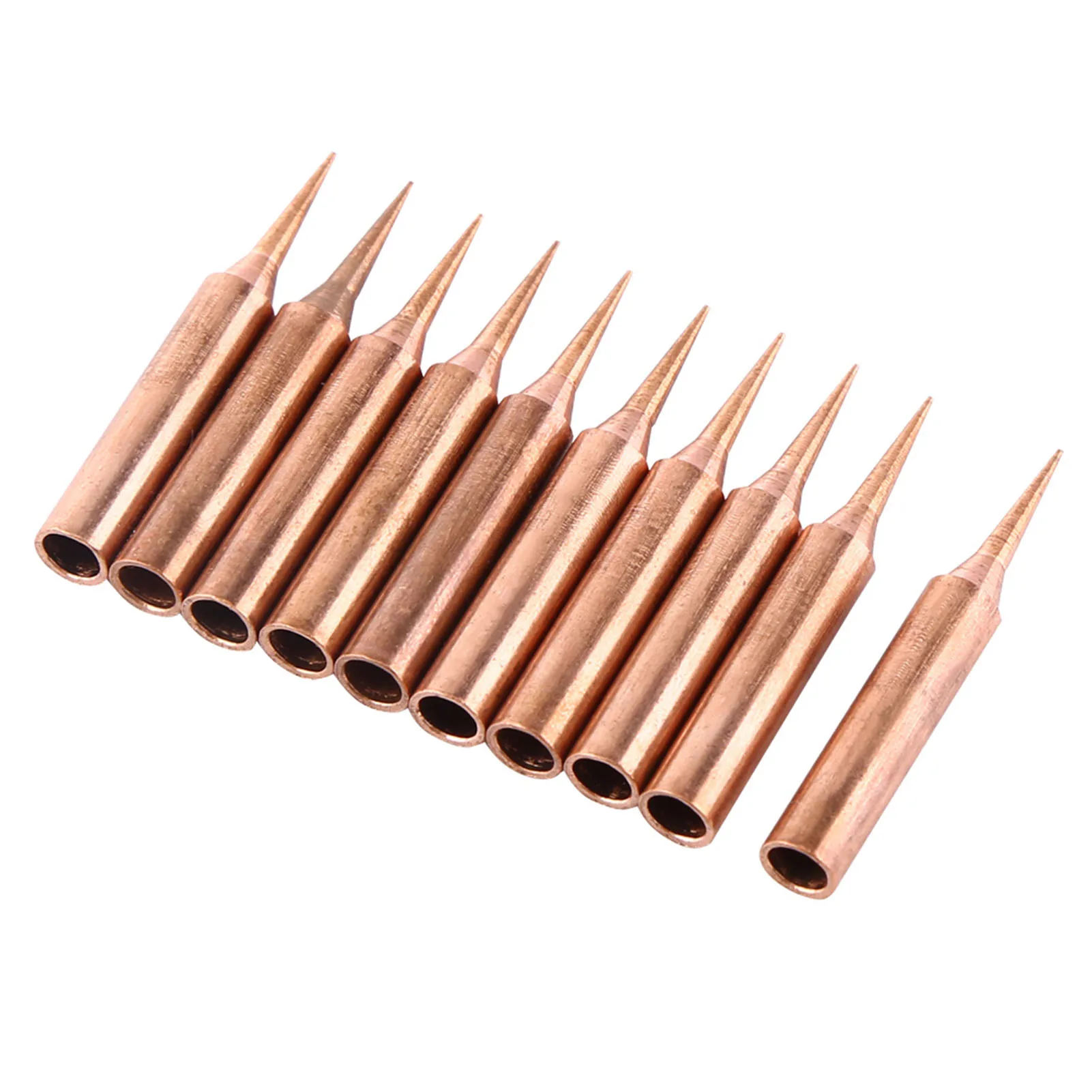 10Pcs Pure Copper Low Temperature Soldering Iron Solder Tips Station Tool 900M-T-I