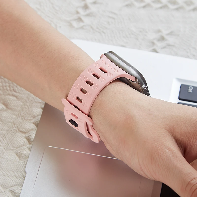 Bracelet sport en silicone pour Apple Watch Band, 40mm, 45mm, 42mm, 41mm, 49mm, 44mm, Bracelet ultra souple pour iWatch Series 7, SE, 3, 4, 5, 6, 8, Correa