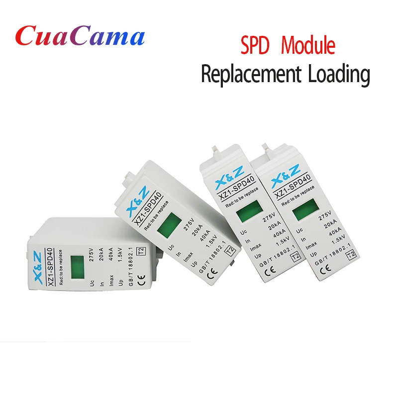 1Pcs Surge Protector AC SPD Lightning Protection Device Arrester Power Switch Individual Module Replacement Loading 20KA-40KA