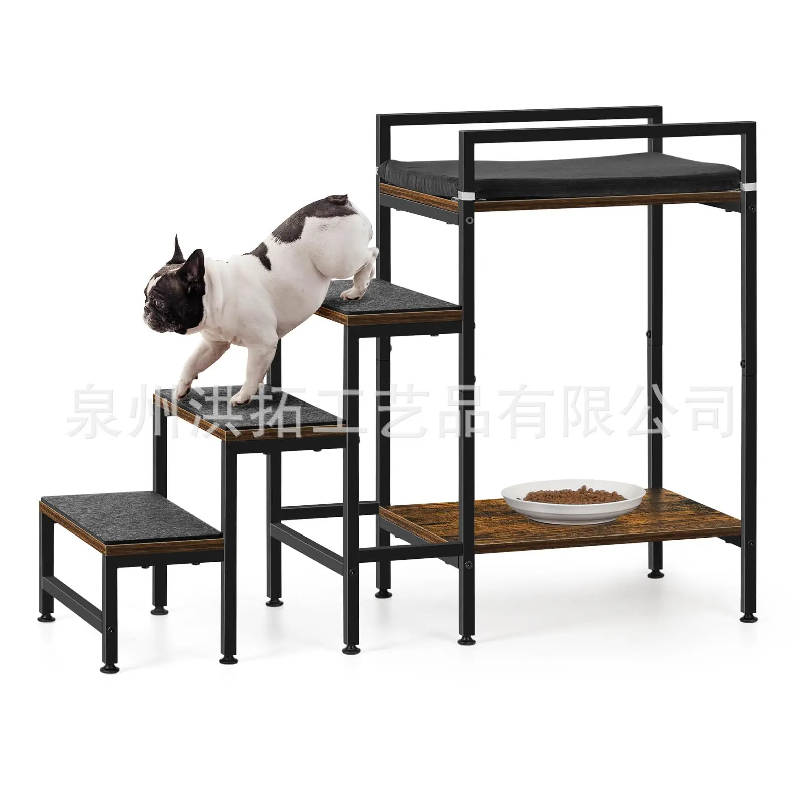 

Wrought Iron Pet Stairs Pet Bunk Bed with Stairs Iron Wood Combined Multi-Level Stairs Pet Dog Habitat