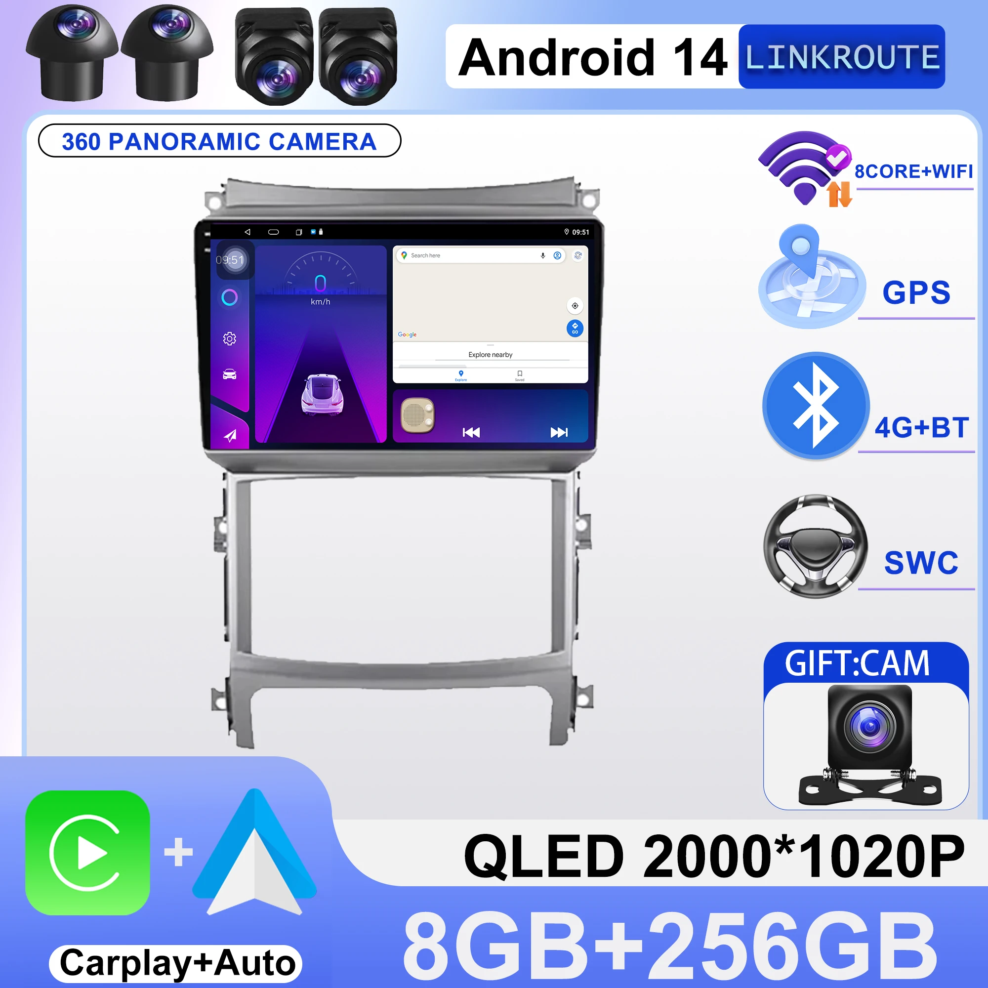 

For Hyundai Veracruz ix55 2006 - 2015 Android 14 Car Stereo Multimedia Radio Unit Player GPS Wireless Carplay Android Auto 2din