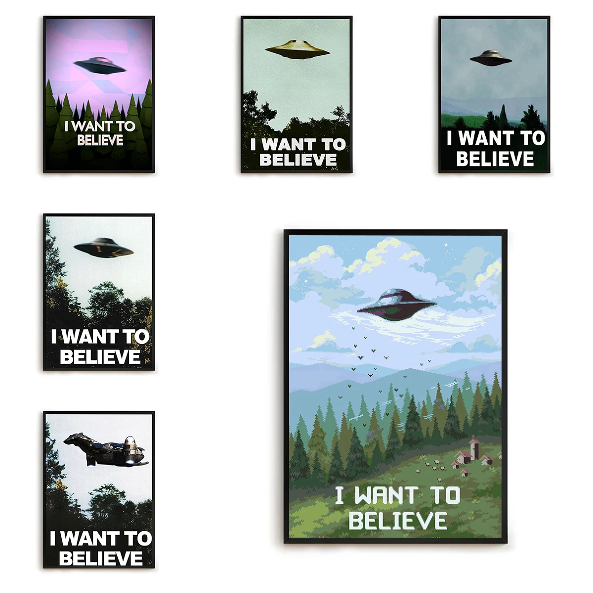 

I WANT TO BELIEVE The X Files Art Posters Decoration Pictures Room Wall Decor Interior Poster Decorative Paintings Painting Home