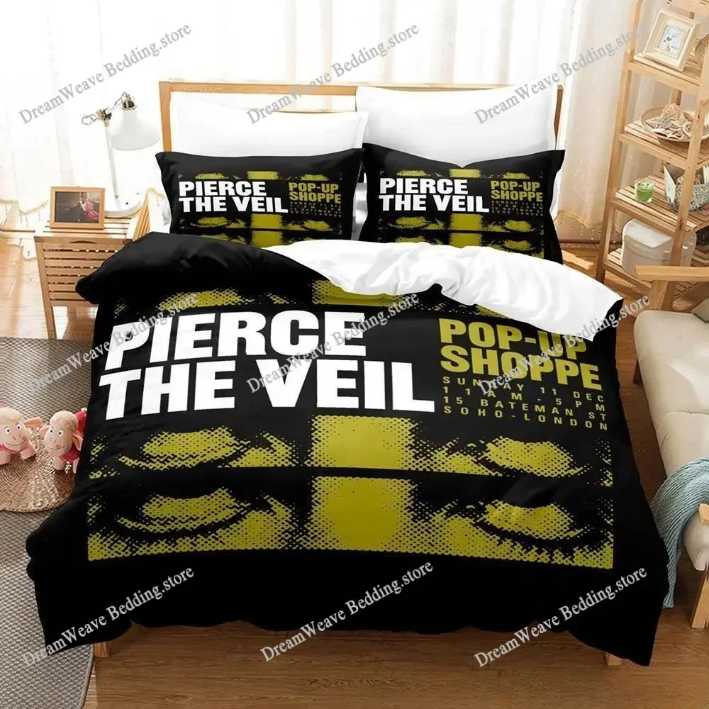 

3D Print Music Group Pierce The Veil Bedding Set Duvet Cover Bed Set Quilt Cover Pillowcase Comforter King Queen Size Boys Adult