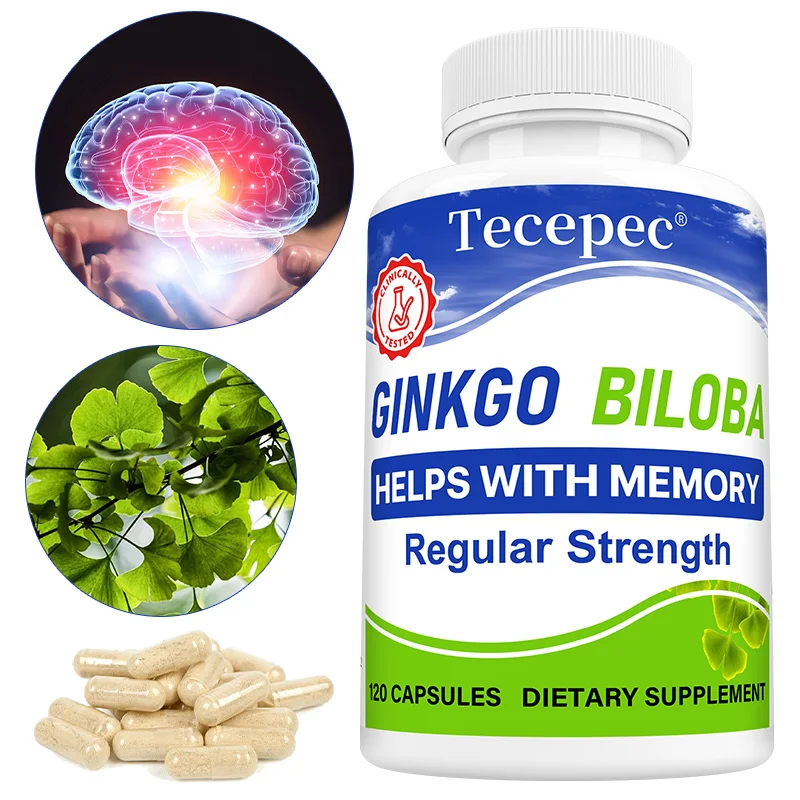 Ginkgo Biloba Extract Capsules 1000mg - Attention, Concentration, Brain Power & Memory Support, Caffeine-Free Nootropic
