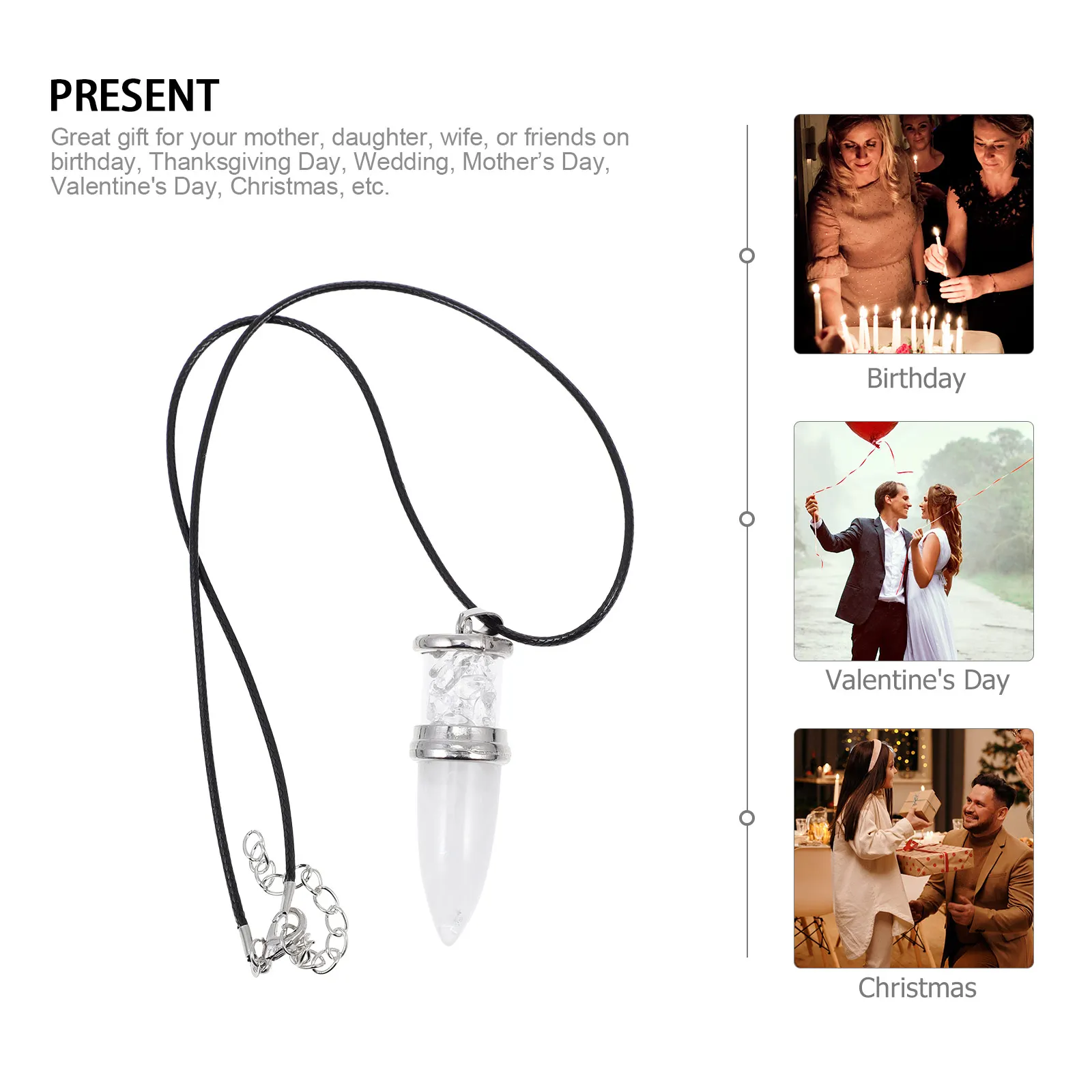 

Elegant Taper Stone Necklace Simple Natural Stone Pendant Jewelry For Women Girls Birthday Gift Party Festival Clothing
