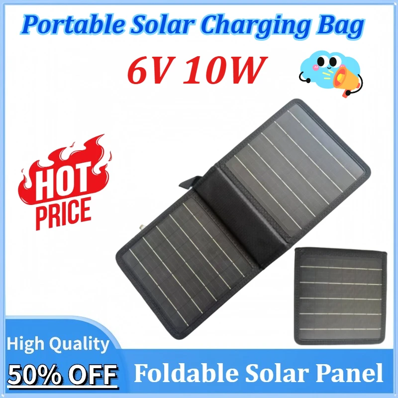 

Newly Upgraded 6V 10W Portable Solar Panel for Light Garden Pump Surveillance Camera Doorbell Lamp Camping Battery Power Charger