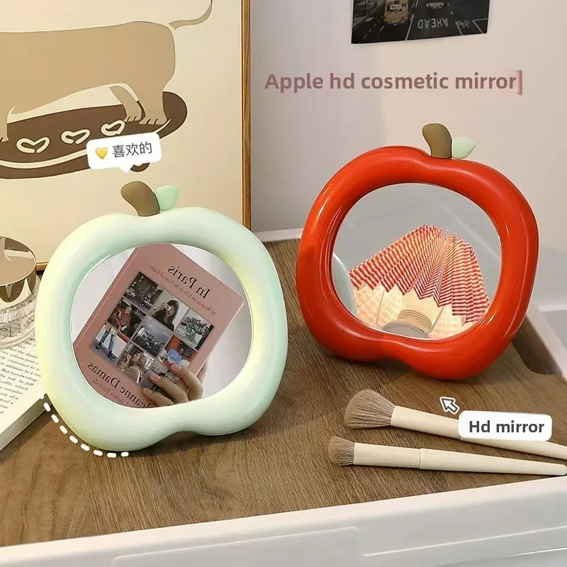 Espelho de maquiagem de frutas bonito portátil pequeno espelho escritório desktop casa espelho de maquiagem