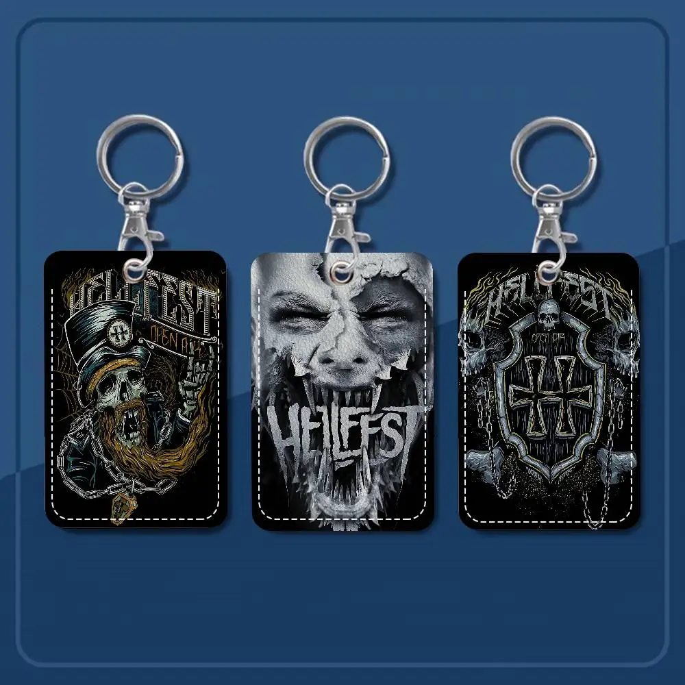 Music Festival H-Hellfest Office Supply Men And Women Credit Card Keyrings Student Card ID Card Holder Credential Holder Card