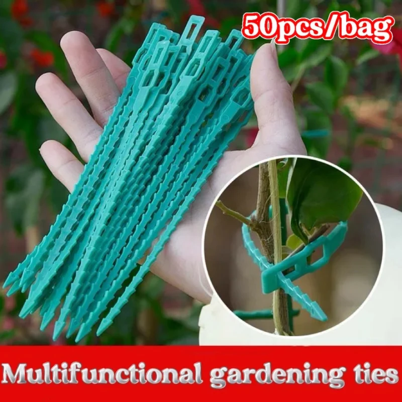 Reusable Garden Cable Ties Plant Vine Tree Shrubs Support Fastener Locking Nylon Adjustable Zipper Cables Ties Organizer Tools