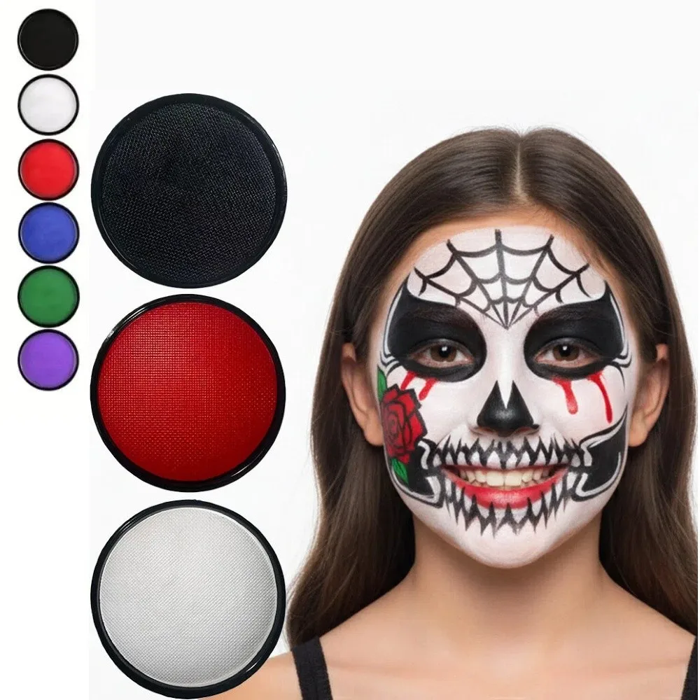 Water Activated Water Solubility Body Paint Monochromatic Non-Toxic Face & Body Paint DIY Makeup Long-Lasting Face Paint Palette