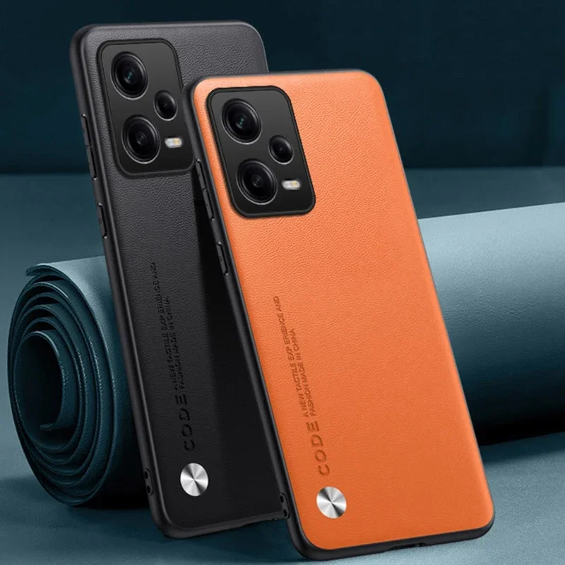 Xiaomi Redmi Note 12 pro plus用の豪華なPUレザーケース,シリコンバックカバー,完全な保護,5g