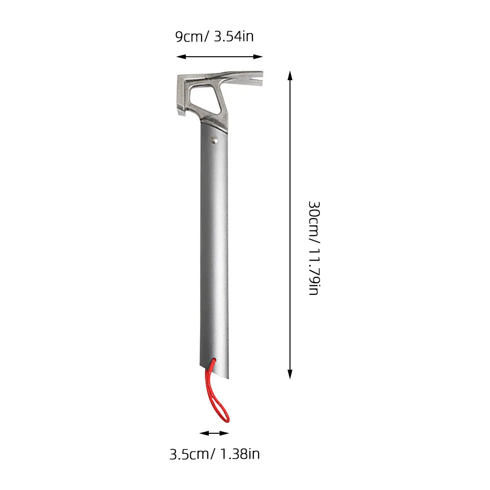 Multi-Function Tent Hammer Aluminum Handle Stainless Steel Construction Portable Outdoor Hammer for Camping Hiking Car Emergency view 4