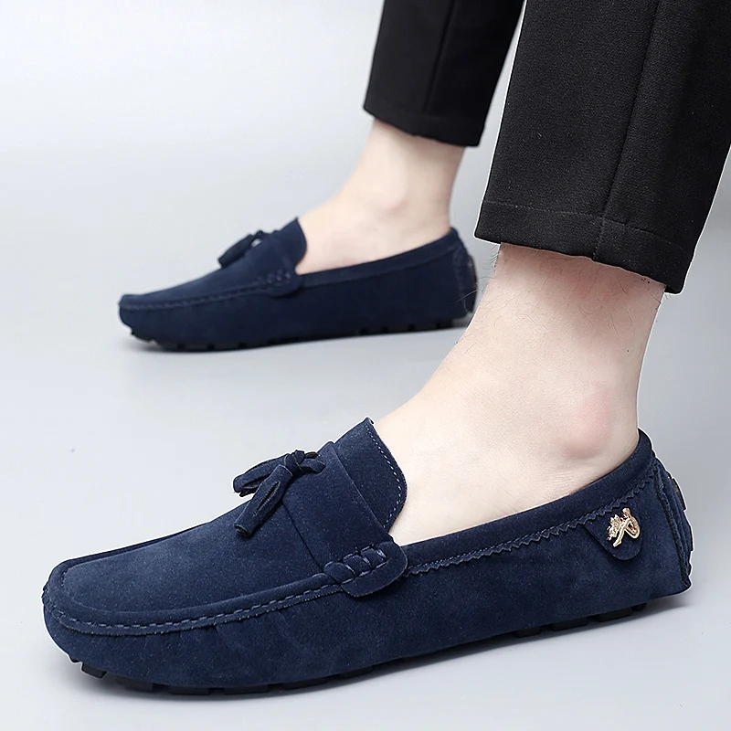 Suede Leather Shoes Men Loafers Women Casual Shoes Fashion Flats Hot Sale sneakers Unisex Driving Shoes Moccasins Plus Size 48