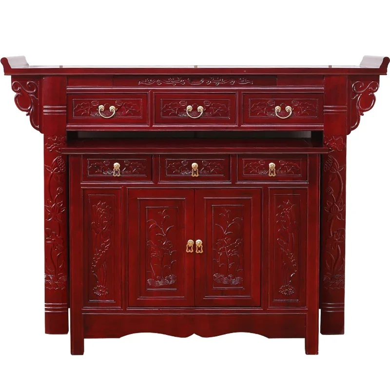 

Высококачественный алтарь из цельного дерева, храм Будды, домашний вяз, шкаф Будды, алтарь Будды, нишевый алтарь, современный минималистичный благовонный ожог