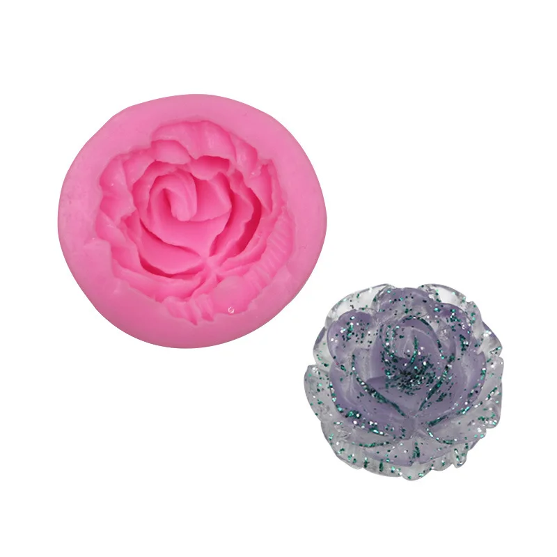 1 pz rosa stampo in Silicone resina arte DIYCake cioccolato zucchero fondente stampi da forno stampaggio strumenti di decorazione ornamento di fiori