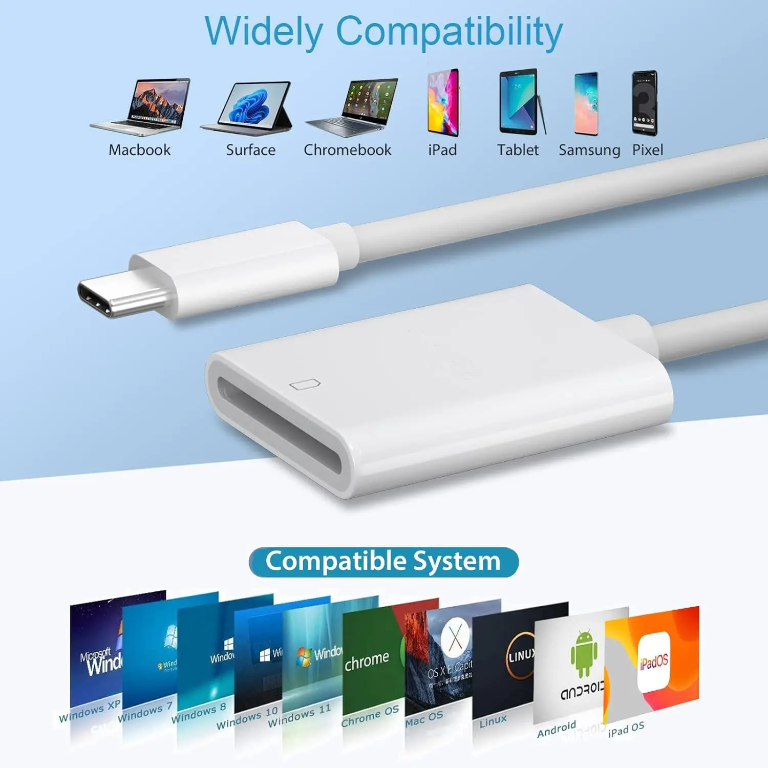 قارئ بطاقات Otg usb من النوع c إلى tf ، محول بطاقة ذاكرة لهاتف iphone 15 pro max plus جهاز كمبيوتر محمول