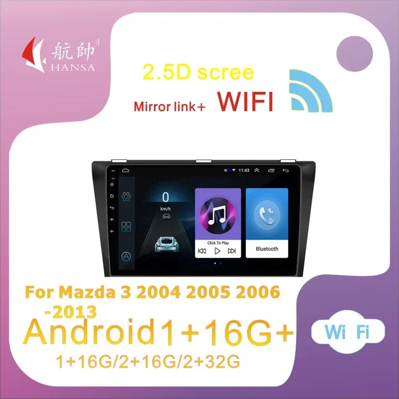 

9 Lnch Android 9.0 2GB + 32GB RAM Car Radio Multimedia Player 2 Din Autoradio For Mazda 3 2004 2005 2006-2013 With GPS WIFI