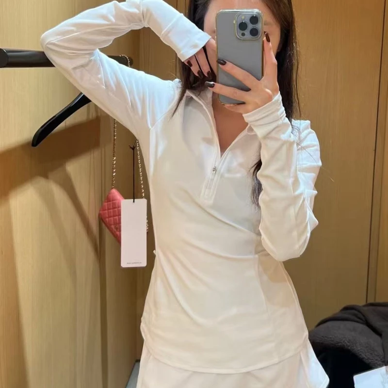 

Autumn Women's Sports Half Zipper Top Stand Collar Long Sleeved Women's Slim Yoga Suit Jacket Outdoor Running Training T-shirt