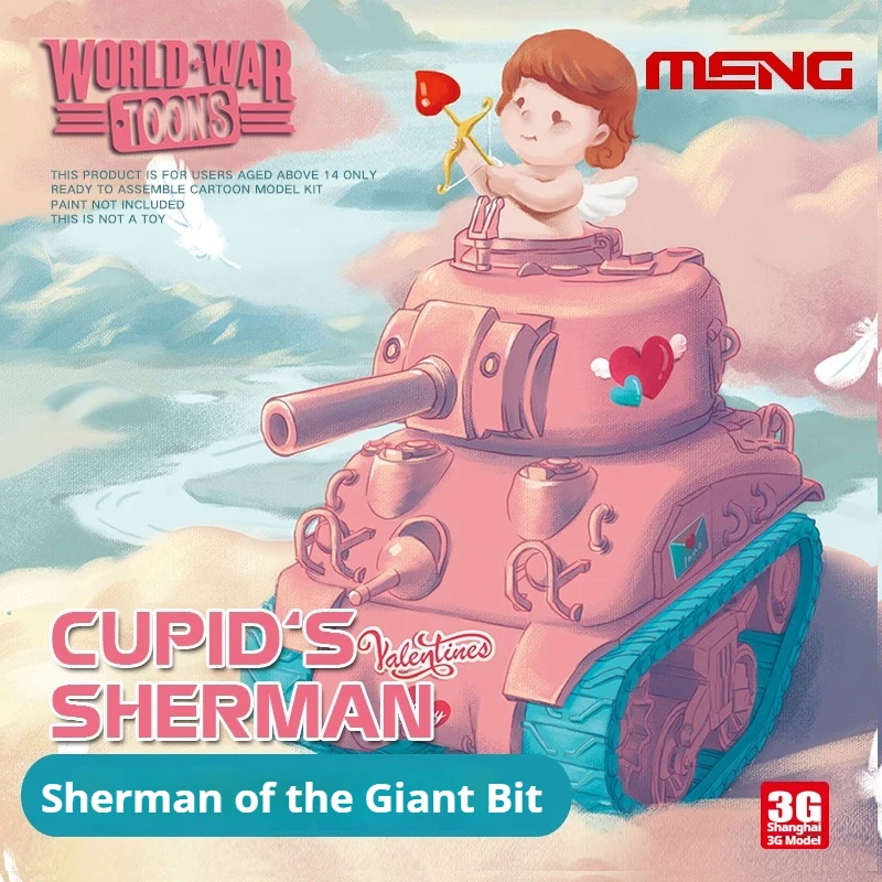 

Модель сборного танка Meng Wwv-003 Q-версия Cupid модели танка Sherman без клея, игрушка, подарок, украшение