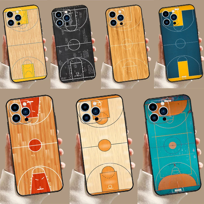 Basketball Court Diagram Case For Samsung Galaxy S25 S26 Ultra S20 S22 S23 S24 Ultra S21 Plus S10 S25 FE Cover Coque