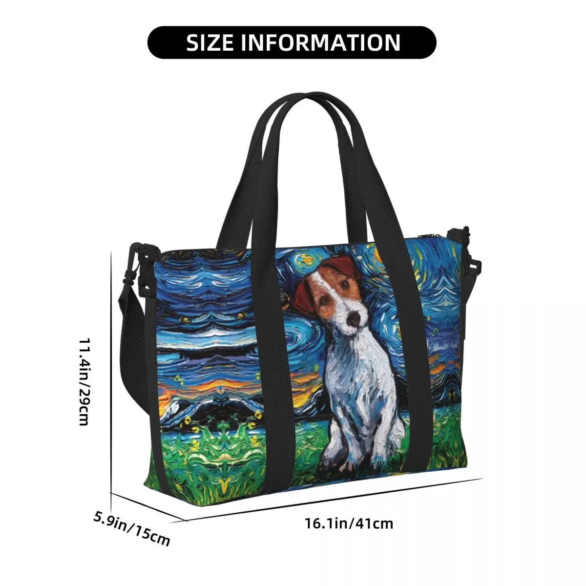 Custom Jack Russell Terrier Pop Art ร้านขายของชําช้อปปิ้ง Tote กระเป๋าผู้หญิงความจุขนาดใหญ่คนรักสุนัข Gym Beach กระเป๋าเดินทาง