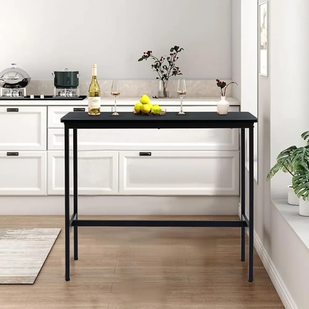 Stół barowy 44,5 cala, stół pubowy z regulowanymi nóżkami i ochraniaczami podłogi, wąski prostokątny stół do jadalni, blat kuchenny, wysoki stół.