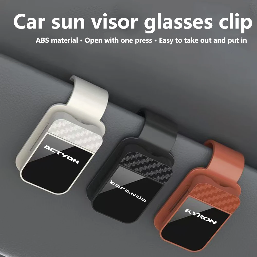 Multi-function Car glasses clip car glasses frame Car visor storage box  For SsangYong Korando Rexton Actyon Tivoli Kyron Musso