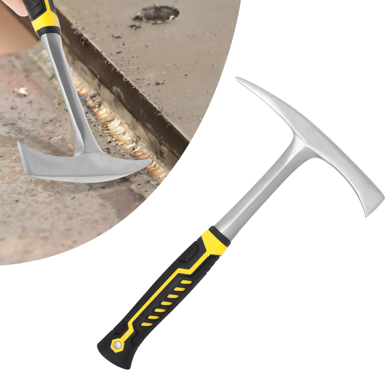 14oz Head Weight Chipping Hammer High Carbon Steel Welding Chipping Hammer with Non Slip Ergonomic Handle for Burr Grinding