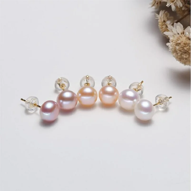 wholesale AAA akoya 9-10mm white pink gray pearl earrings Limited time promotion earrings pearl earrings
