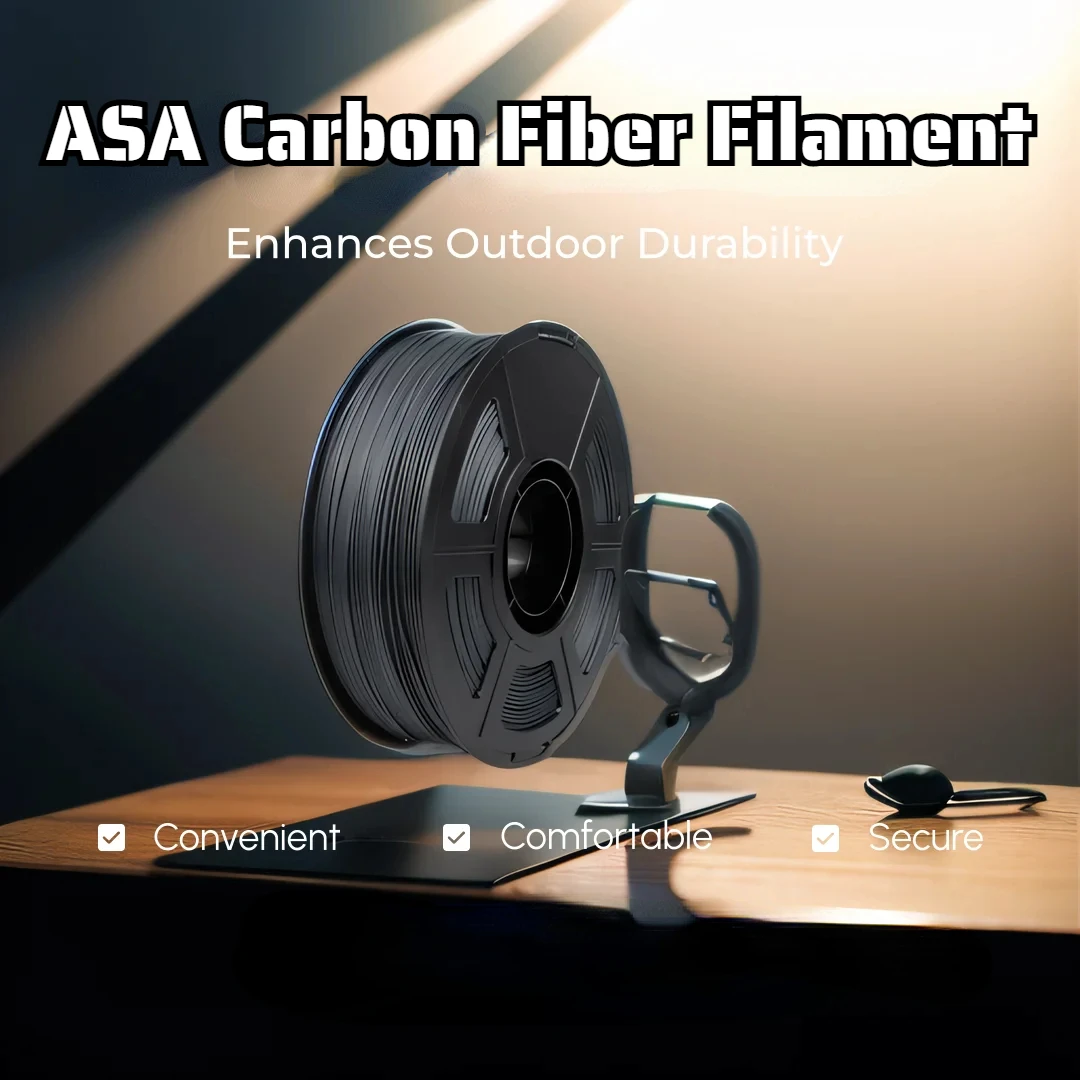 Carbon Fiber ASA Filament 1.75mm,Black ASA with UV/Rain/Heat Resistant, Engineering Filament,Printing Outdoor Functional Parts