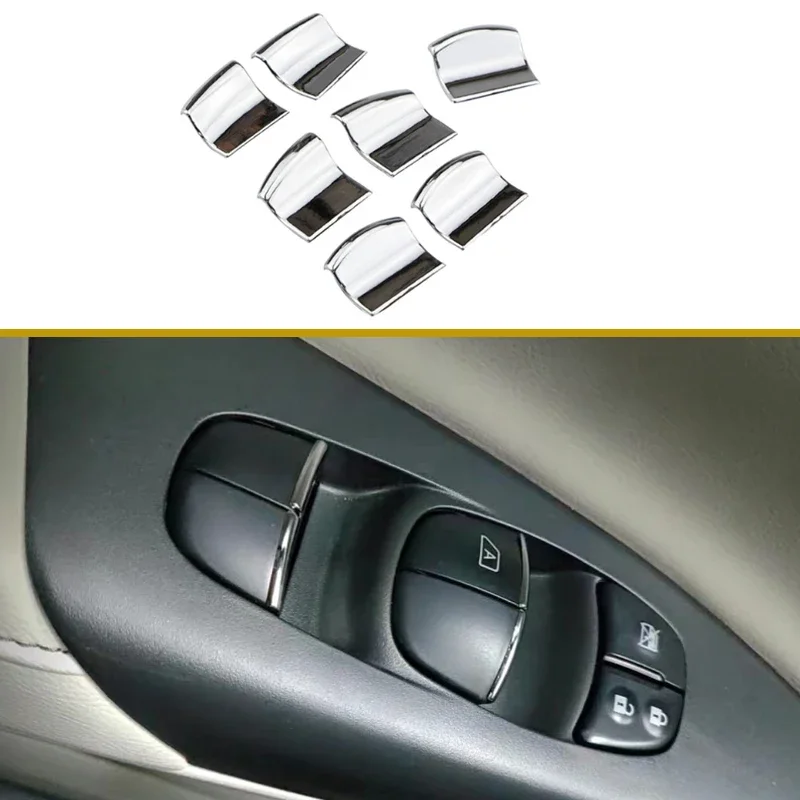 For Nissan X-Trail T32 Qashqai J11 Teana Maxima Rogue Versa March Serena Juke Terra Door Window Switch Lift Button Cover Trim