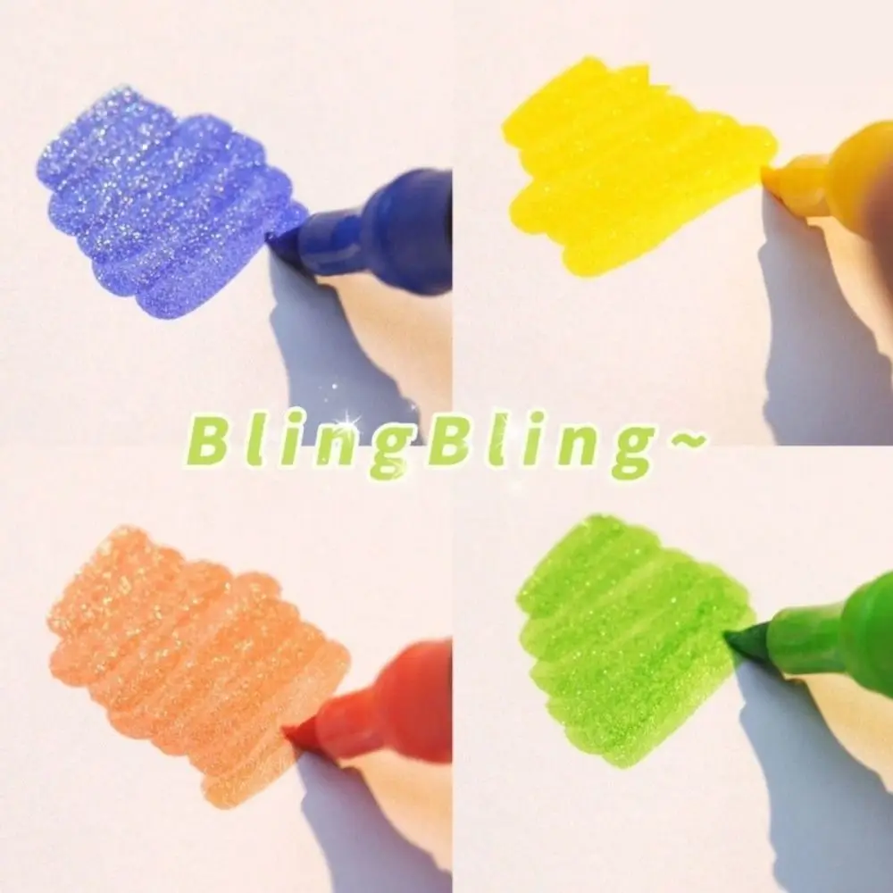 24/48/72/96 colori pennarello flash penna fluorescente bicolore perlescente audace penna per pittura per studenti a doppia testa