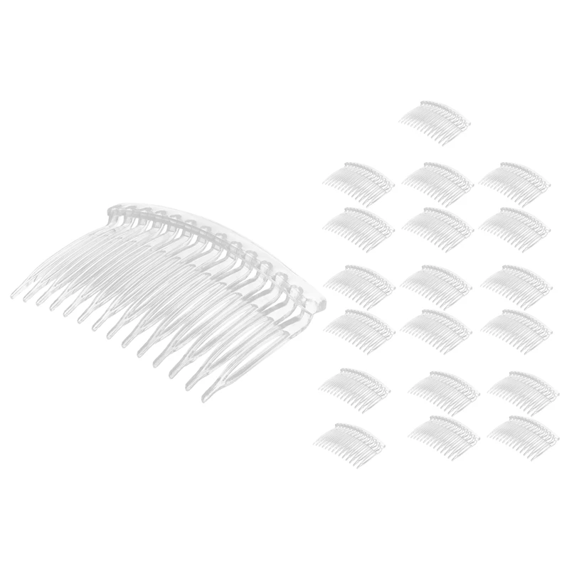 20 X Transparent Color Plastic Hair Clips Side Combs Pin Barrettes 70X40mm