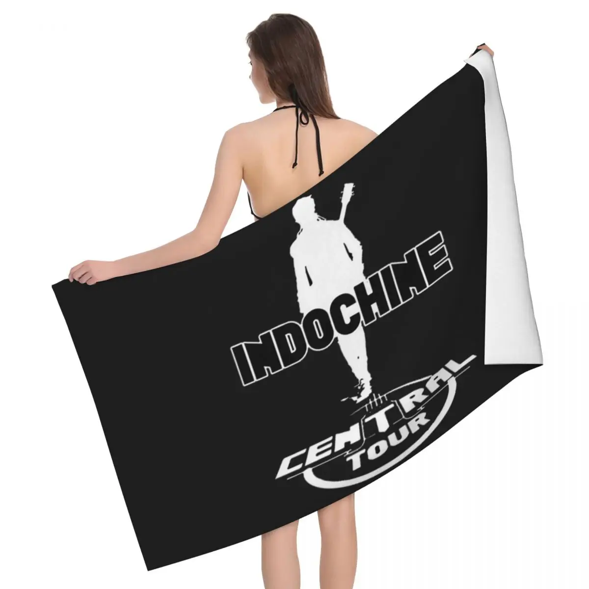 Custom Pop Rock Indochine Bath Beach Towel Microfiber Cross Shower Sports Yoga Towels