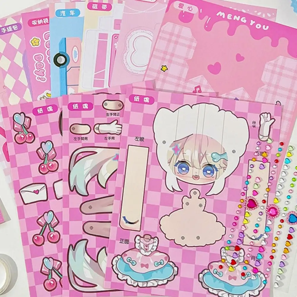 Anime Activiteit Boeken DIY Papieren Marionet Speelgoed Montessori Handgemaakte 3D Papieren Pop Hand Grootboek Cartoon Beweegbare Gezamenlijke Papieren Pop