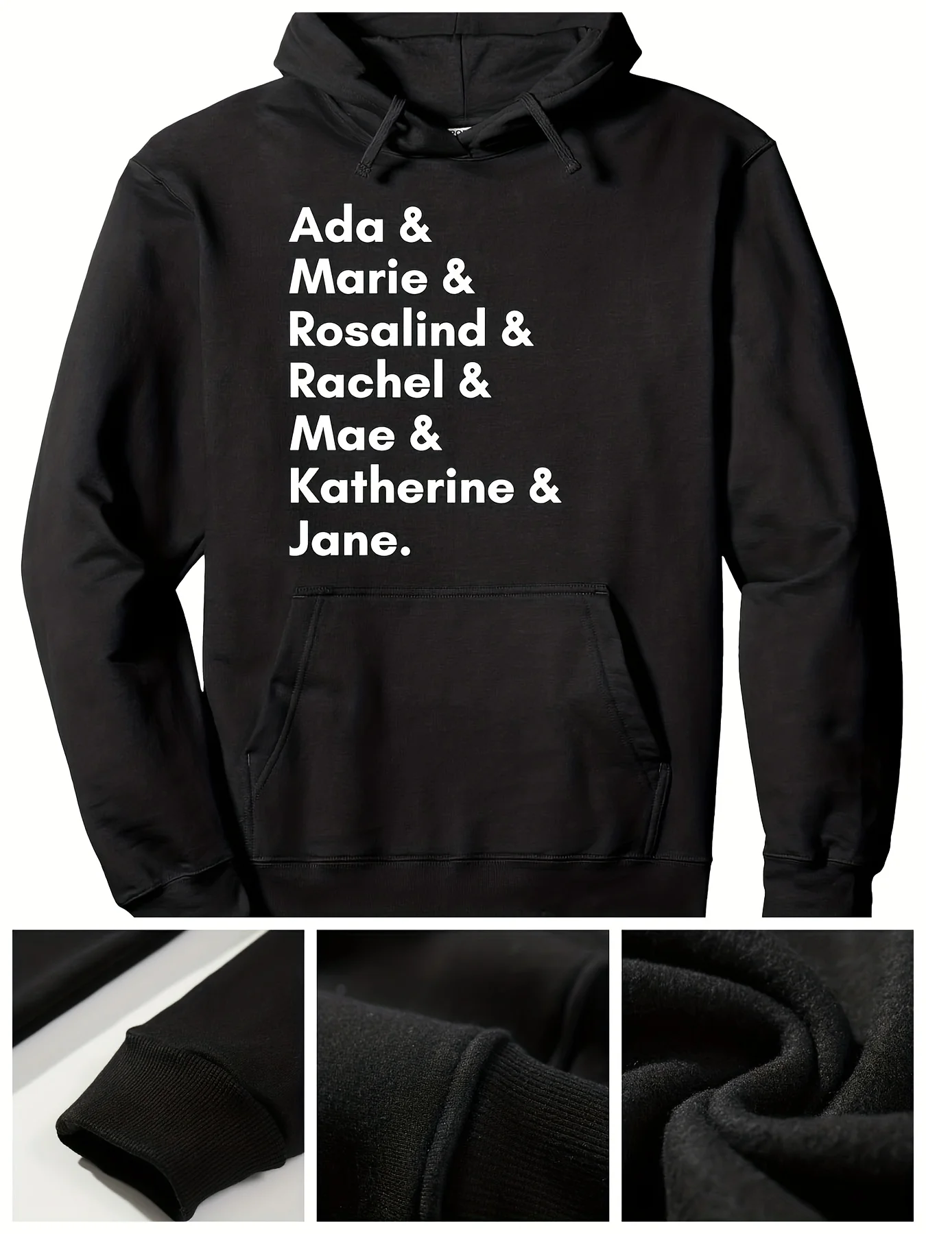 2025 الرجال المرأة عادية هوديي أسود كامل الحياة الألوان الملونة النص الرسومات فضفاضة الخريف/الشتاء الشارع قلنسوة من القطن