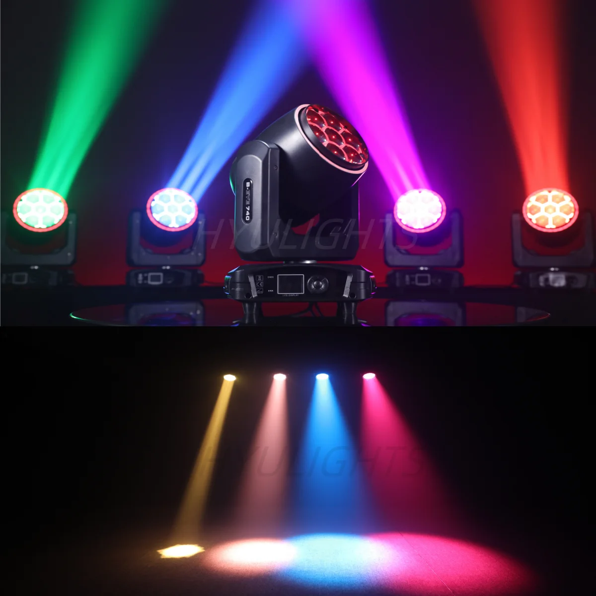 Profissional LED Moving Head Spotlight, Wash Beam, Zoom, Iluminação DJ Bar, Big Bee Eye, Disco Strobe Luzes do Palco, 7x40W, RGBW, 4 em 1