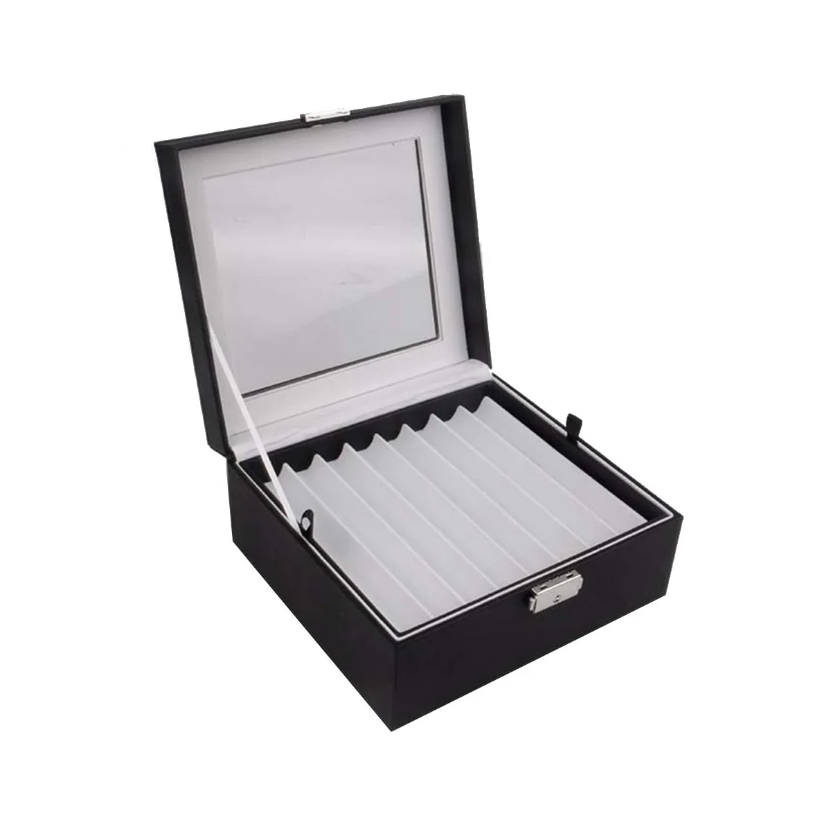 16 Slots Wood Pen Display Box Pen Fountain Storage Case Wooden Showcase Transparent Window Stationery Case-Collection