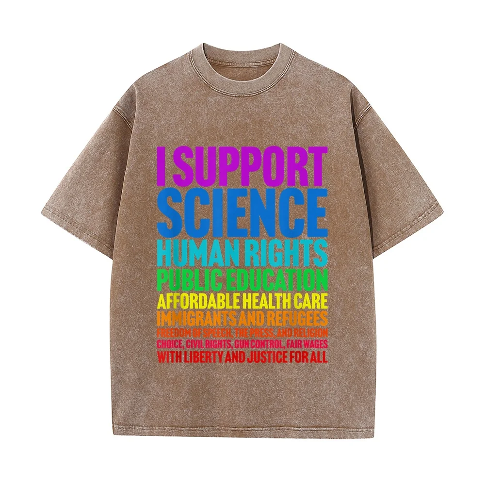 I Support Progressive Liberal Democratic Causes Protest T-Shirt Футболки Men's Clothing Five Xl Cotton Tee Plus Printed Summer