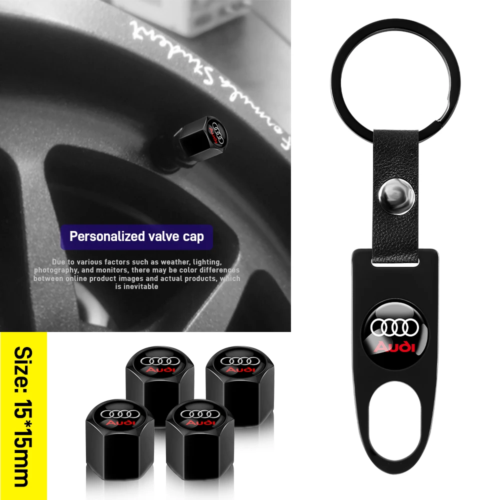 Car Tire Wheel Valve Caps Cover/Car Key Chain Ring Keychain For Audi Sline A3 A4 B8 8P 8V B6 A5 A6 C7 Q5 B9 B7 C6 A1 Q7 Q2 Q3