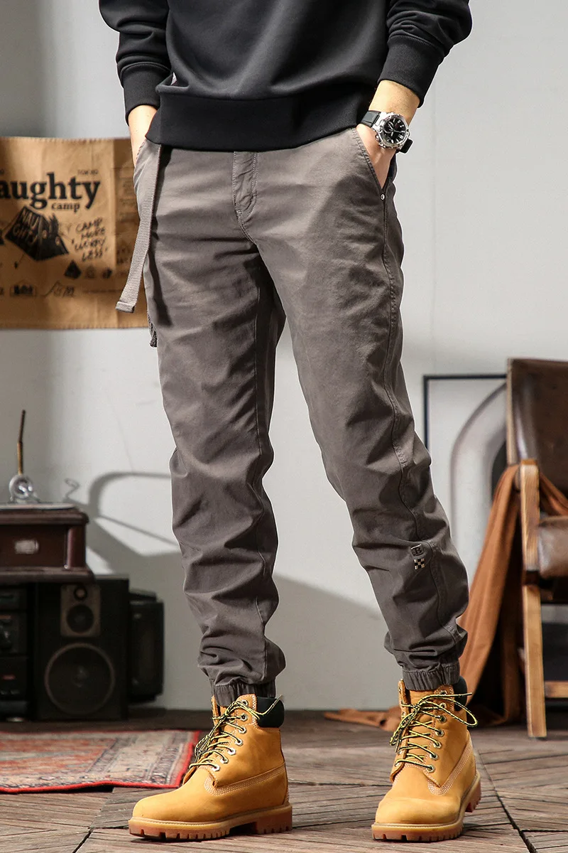 미국 스타일 신상 남성 플러스 사이즈 솔리드 컬러 루즈 캐주얼 트렌디 심플 베이직 스포츠 조거 팬츠 남성 바지 의류