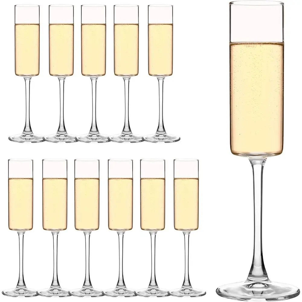 

Набор из 12 квадратных бокалов для шампанского, объем 6 унций, премиальное хрустальное стекло