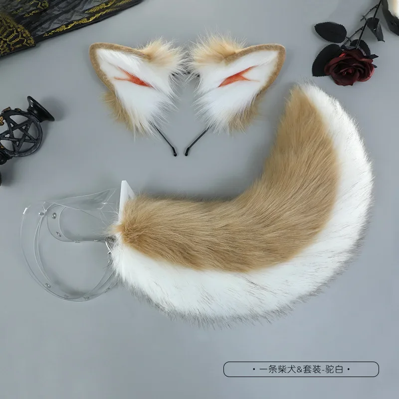 Set di fasce per orecchie e coda per animali domestici pelosi Kawaii Kitten Cosplay Ears Tail Set per le donne Girl Cosplay Costume Party Dressing-up Prop